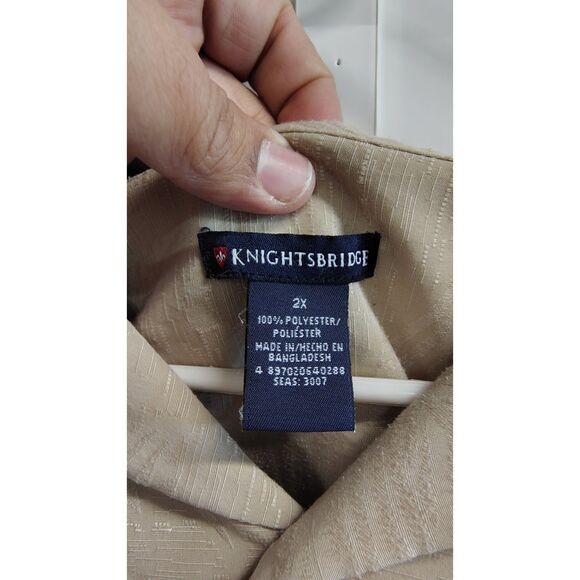 Knightsbridge Men's 2X Beige Tropical Design Hawaiian Short Sleeve Shirt - Picture 3 of 5